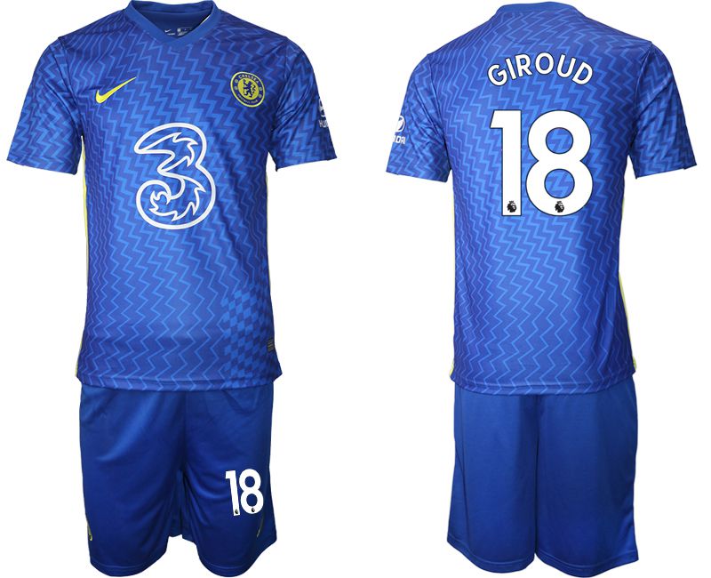 Men 2021-2022 Club Chelsea FC home blue #18 Nike Soccer Jersey->chelsea jersey->Soccer Club Jersey